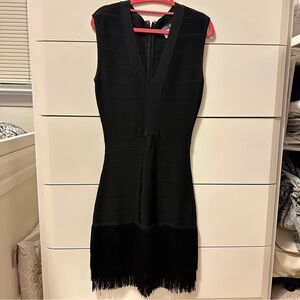 Flapper dress black fringe body con